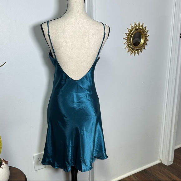Ssshhh Intimates Teal Blue Satin Slip Dress/Womens Size Small (see measurements) - Picture 5 of 12